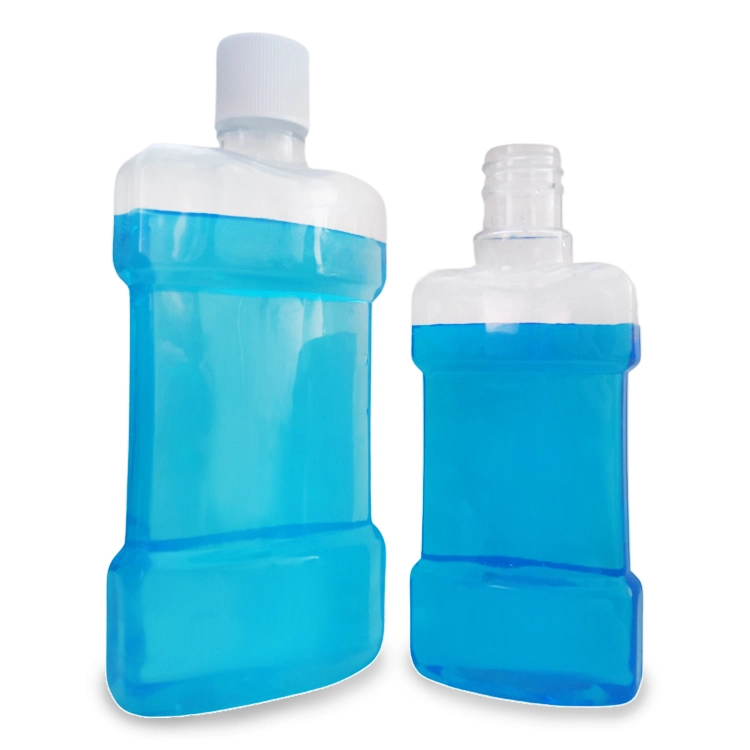 Factory Transparent Plastic Packaging Food Grade Pet Mouthwash Bottle with Cap