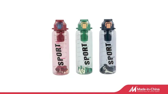 Populäre 700-ml-Kunststoff-Wasserflasche aus BPA-freiem PETG-Tritan-Fruchtsieb mit tragbarem Griff